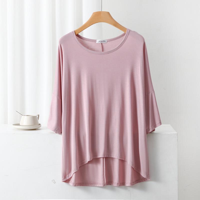 Women's Summer Modal Batwing Sleeve Top - Slimming, Loose, and Stylish.
