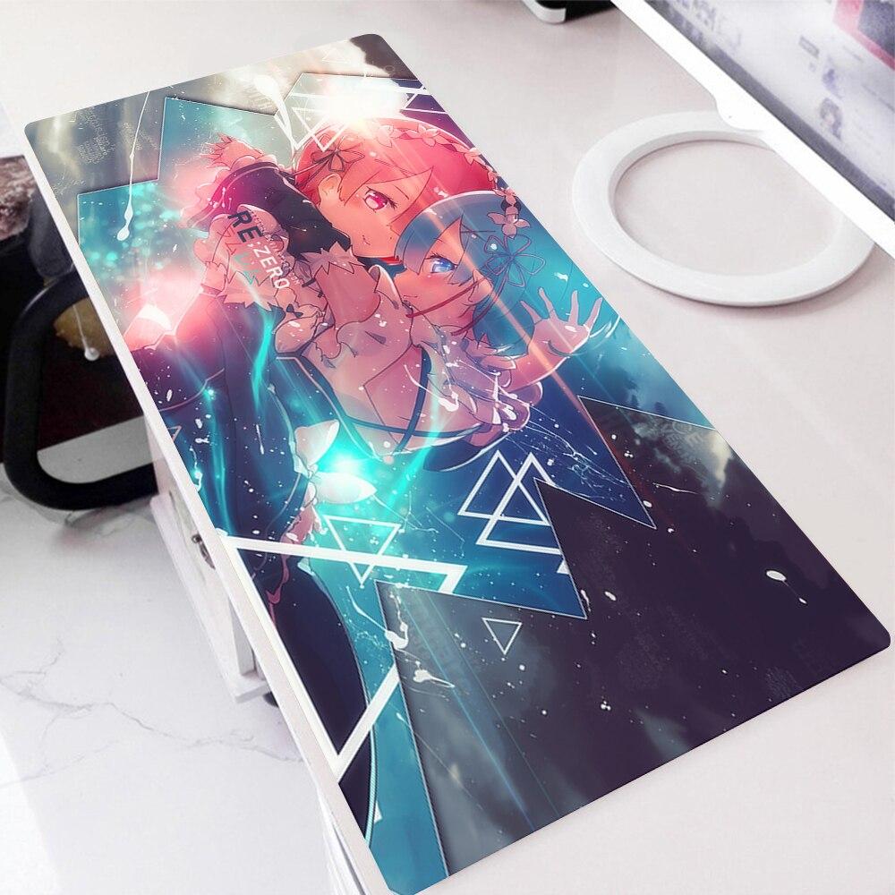 Re Zero Rem Emilia Mousepad Speed Keyboard Gaming Accessories Manga Mouse Pad Gamer Rubber Mat Anime Rug Full Gamer Pc Csgo Mice