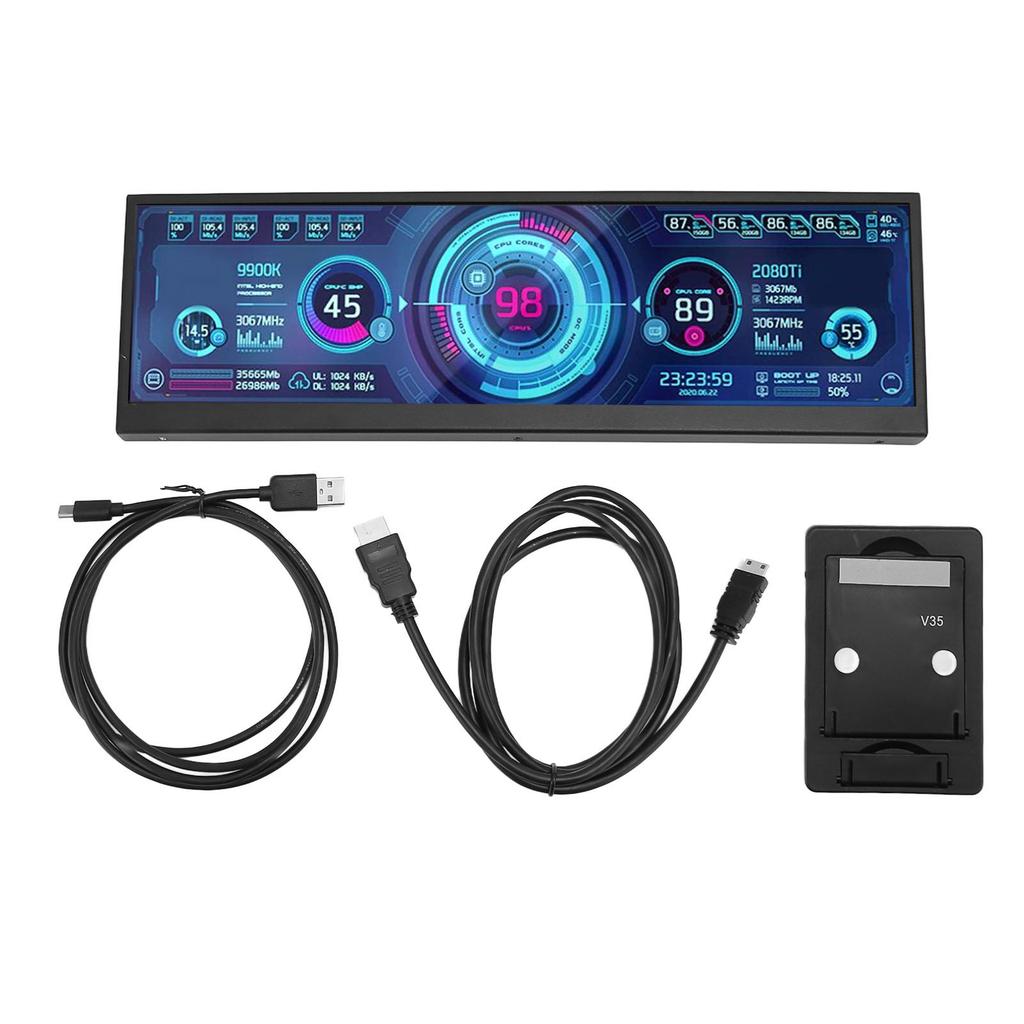 12.6 Inch Secondary Screen FHD IPS Second Screen Stretched Bar LCD Display 1920x550 Portable Monitor for Laptop Computer