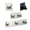 Stainless Steel Self Adhesive Hooks Sticky Wall Door Hook Robe Tea Towel Rustproof Towel Rack, Clothes Coat Hanger