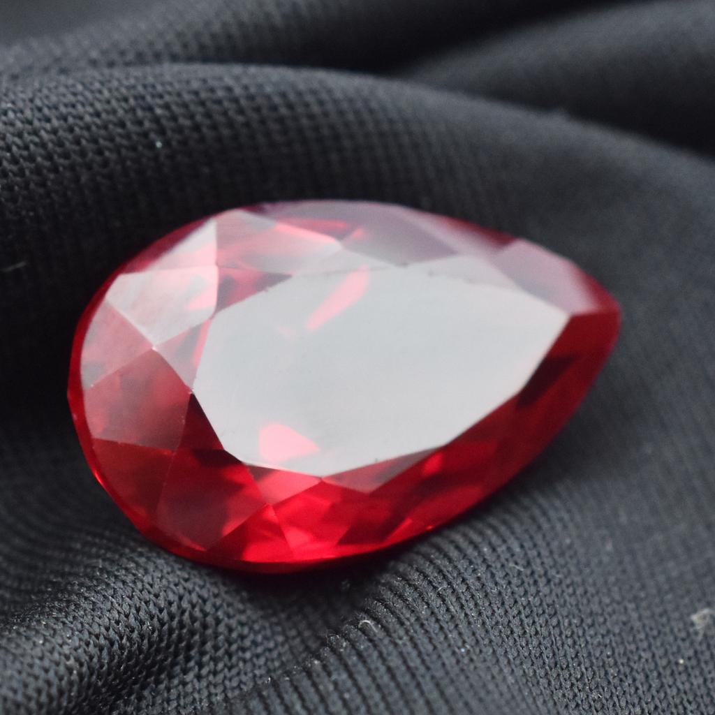 Ring Size 21.40 Carat Natural Red Ruby CERTIFIED Pear Cut Loose Gemstone