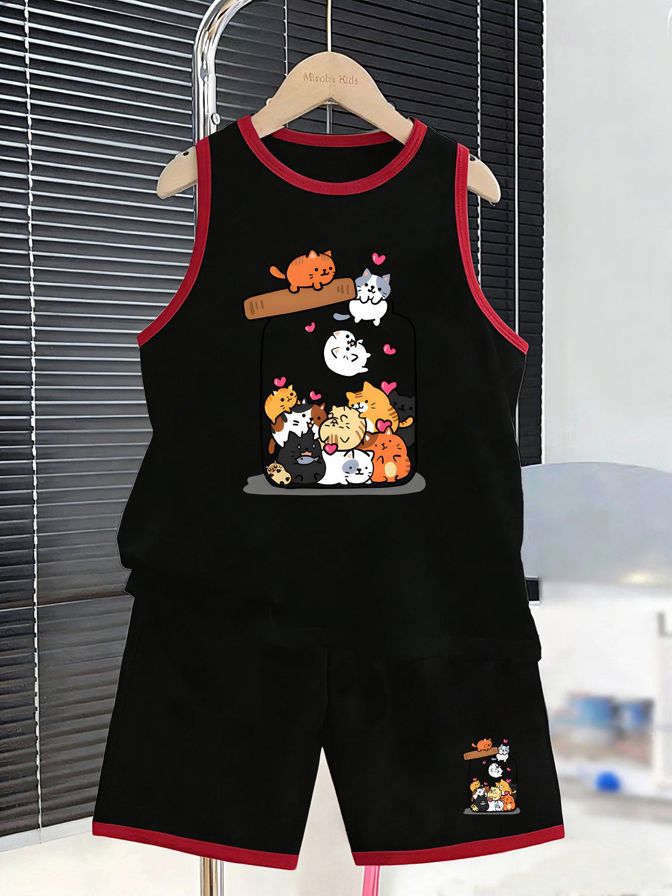 

Boys’ “AWESOME BROTHER” set. Trendy breathable 2-piece, loose fit for daily active wear. 7Y чорний