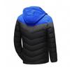 Men's Warm Cotton Coats Winter Color Matching Hooded Detachable Warm Coats Men's Large Size Wadded Jackets