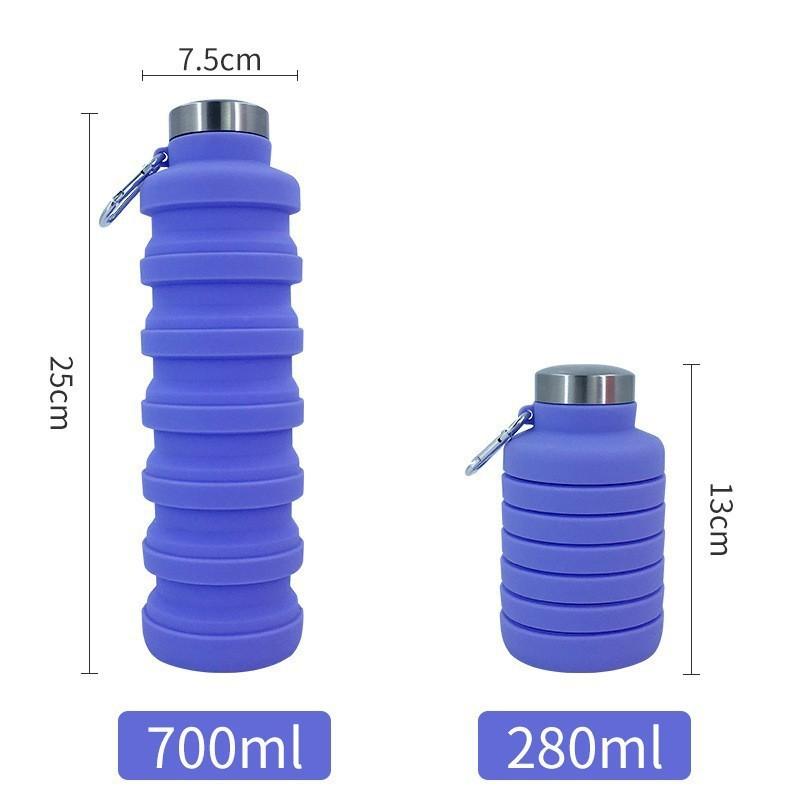 

Новая силиконовая спортивная бутылка большой емкости для путешествий на открытом воздухе, портативная выдвижная бутылка для воды, складная бутылка для путешествий и тренировок 700ml1PCS