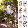 Halloween Windklokken Buiten Decoratie Acryl Klok Hanger, Kristallen Zonenvanger Hangende Ornamenten, Decoratieve Duurzame Herfst Decoraties Raamhangers