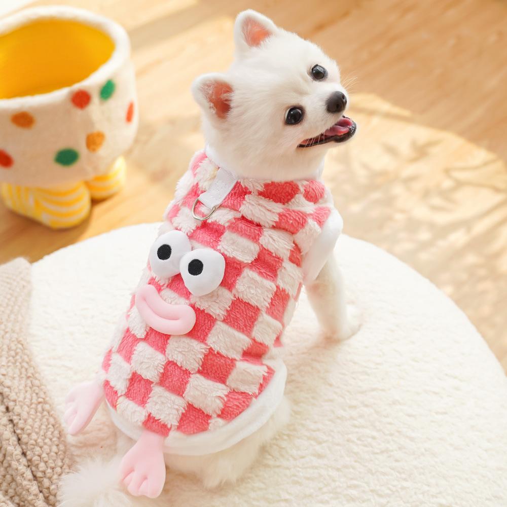 New Year's Autumn and Winter Pet Dog Dog Cat Clothing Teddy Bigbear Small Medium Dog Bantam Dog Vest Cat Supplies
