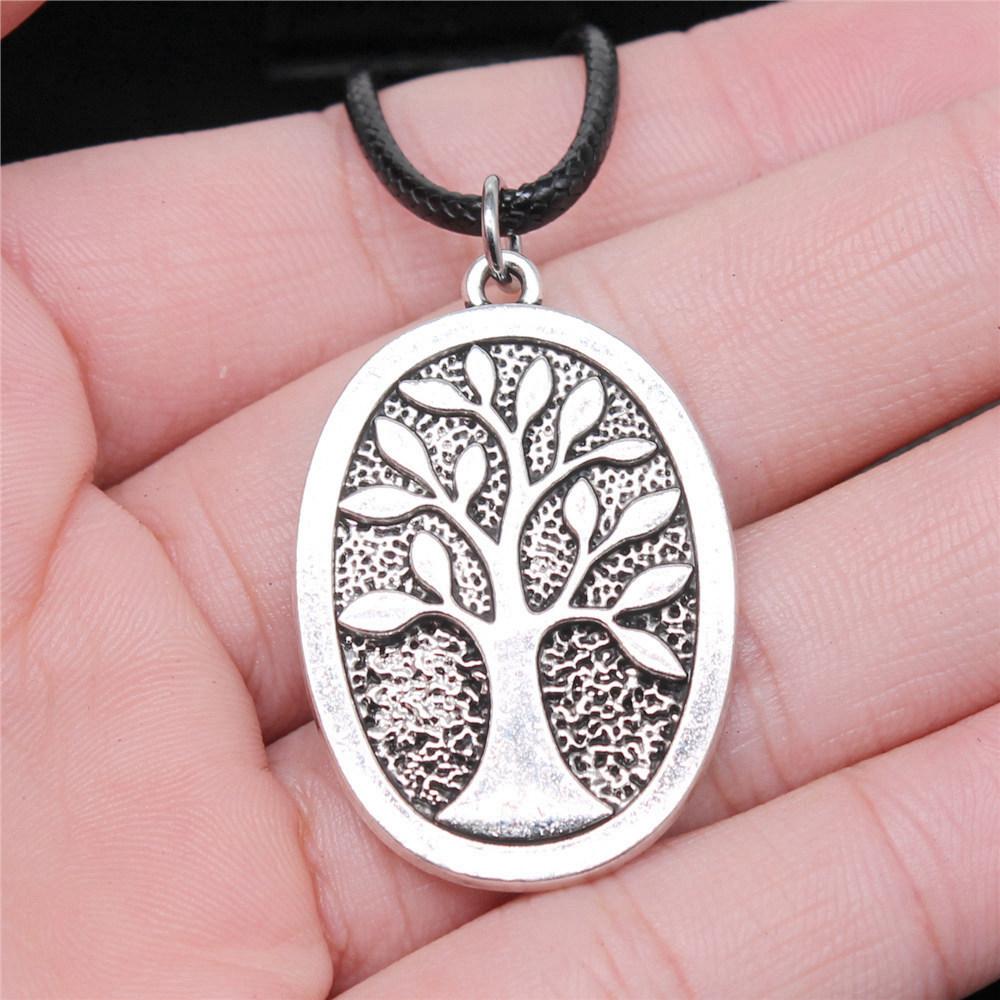 Tree of Life Nature Growth Pendant Antique Bronze Metal Daughter Choker Necklace Trendy Gift