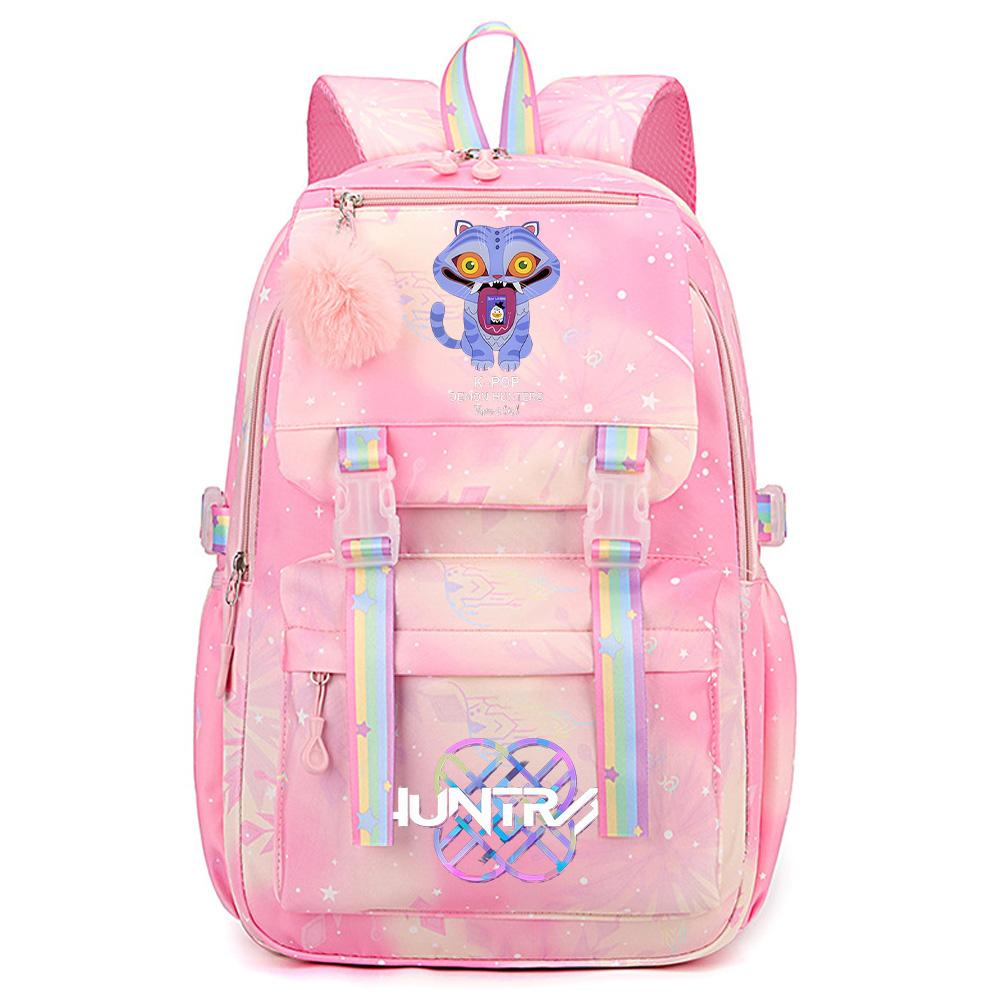 Niedlicher K-Pop Dämonenjäger Aufdruck Große Kapazität Wasserdichter Rucksack Teenger Schüler Mädchen Junge Schultasche Buchtasche Damen Große Kapazität Reisetasche