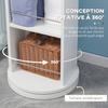 Swivel Bathroom Column Cabinet with Mirror 6 Shelves 36 X 36 X 171 Cm White