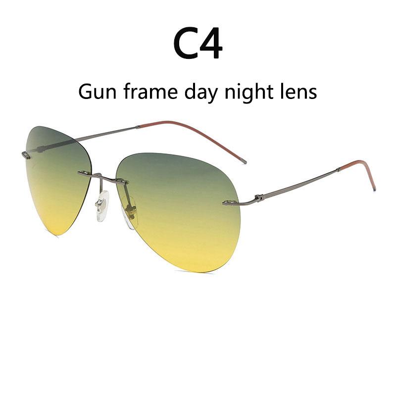 BOYSEEN Ultra Light Titanium Polarized Sunglasses Photochromic Frameless Sun Glasses Driving Fishing Goggles For Day And Night