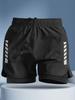 Men's Quick-Dry Anti-Exposure 2-in-1 Sports Shorts: Breathable, Loose, for Running, Basketball, Fitness, and Swimming.