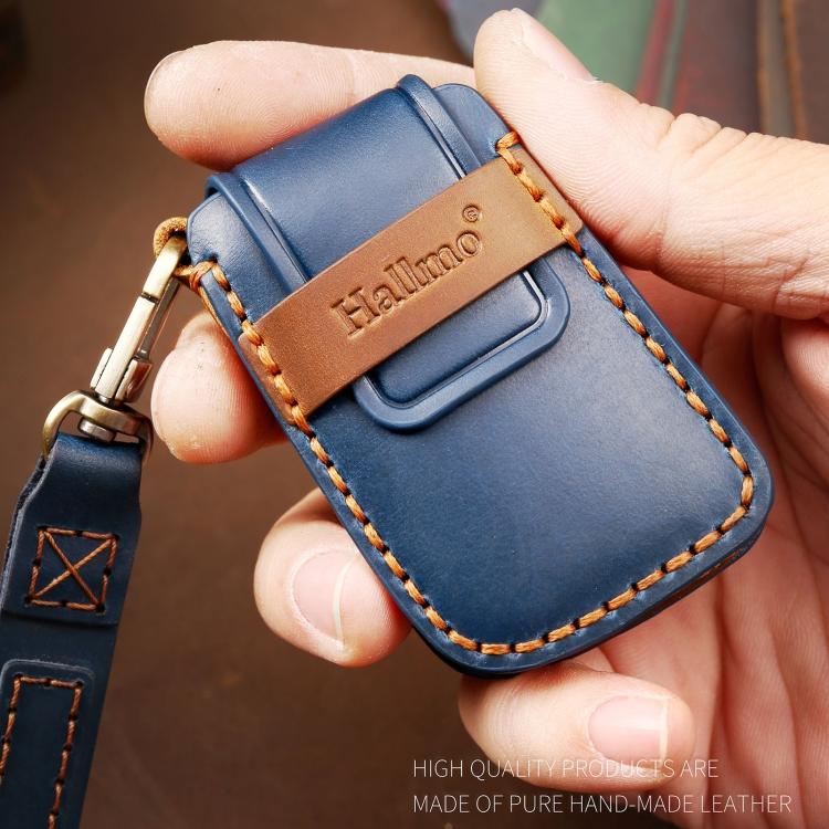 Hallmo Car Cowhide Leather Key Protective Cover Key Case for Volkswagen Lavida A Style