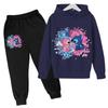 Casual Print Simple Suit Fashion Sweatshirt Loose Clothing Sets Kids Unisex
