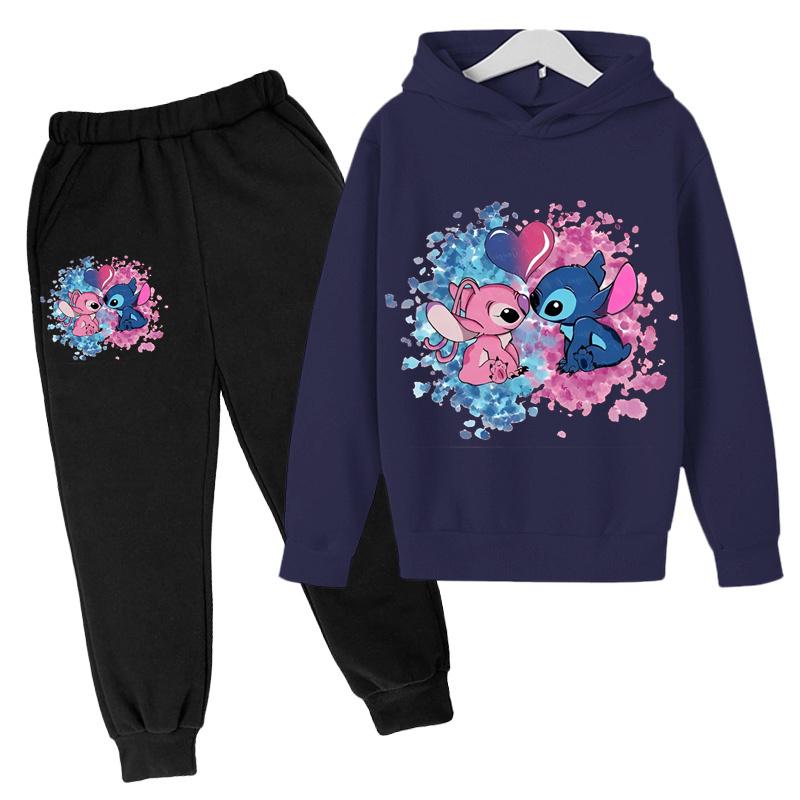 Casual Print Simple Suit Fashion Sweatshirt Loose Clothing Sets Kids Unisex
