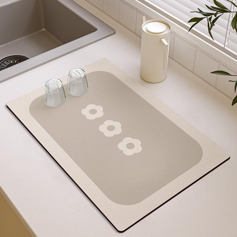 Small Fresh Kitchen Countertop Mat Dirt Resistant Heat-resistant Heat-insulating Pad Water Absorbing Quick Drying Anti Slip Pad