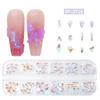 12-Grid Irregular Transparent AB Glass Diamonds for Nail Art