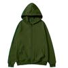 Unisex Solid Color Zip-Up Hooded Sweatshirt Cardigan