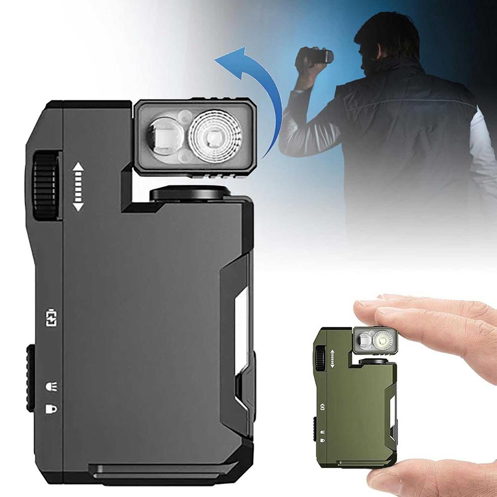 Mini EDC Flashlight with RGB Light Dual Light Sources Flashlight 400 Lumens Pocket Flashlight for Travel Camping Hiking Fishing