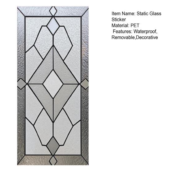 Vintage Geometrische Fenster Sichtschutzfolie Wasserdicht Wiederverwendbar UV Sonnenschutz Glasaufkleber Abdeckung Dekorativ Mattiert Buntglas Statisch Haftend