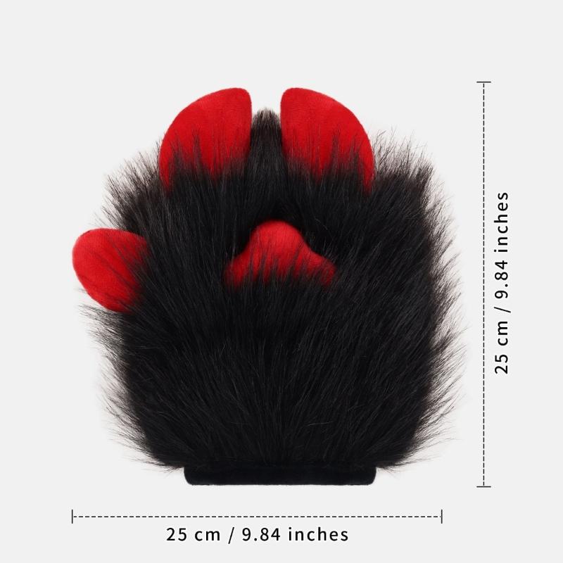 Anime Cosplay Furry Paws Gloves Soft Plush Costume Accessory For Role Playing And Themed Parties