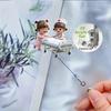 Two Nurse Girls Pushing Medical Bed 2D Acrylic Retractable ID Badge Reel,Multi Purpose Card Clip Perfect Present For Educators Medics Office Employees
