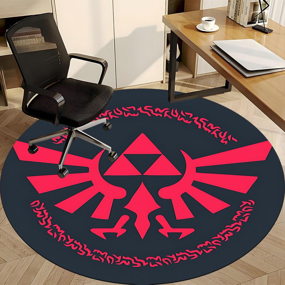 1pc Legend of Zelda Symbols Office Round Area Rug, Under Office Chairs Bedroom Living Room Home Decor  a1016242