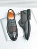 Men's Cross-Border Lace-Up Leather Loafers - Hollowed-Out Brogues for Business Casual Wear