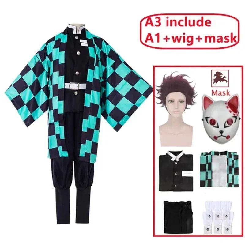 Anime Kamado Tanjirou Costume Cosplay Cacciatore Halloween Costume Cosplay Per Bambini Per Adulti Regali
