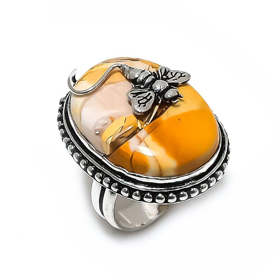 Mookaite Gemstone 925 Steling Silver Jewelry Ring Size 8