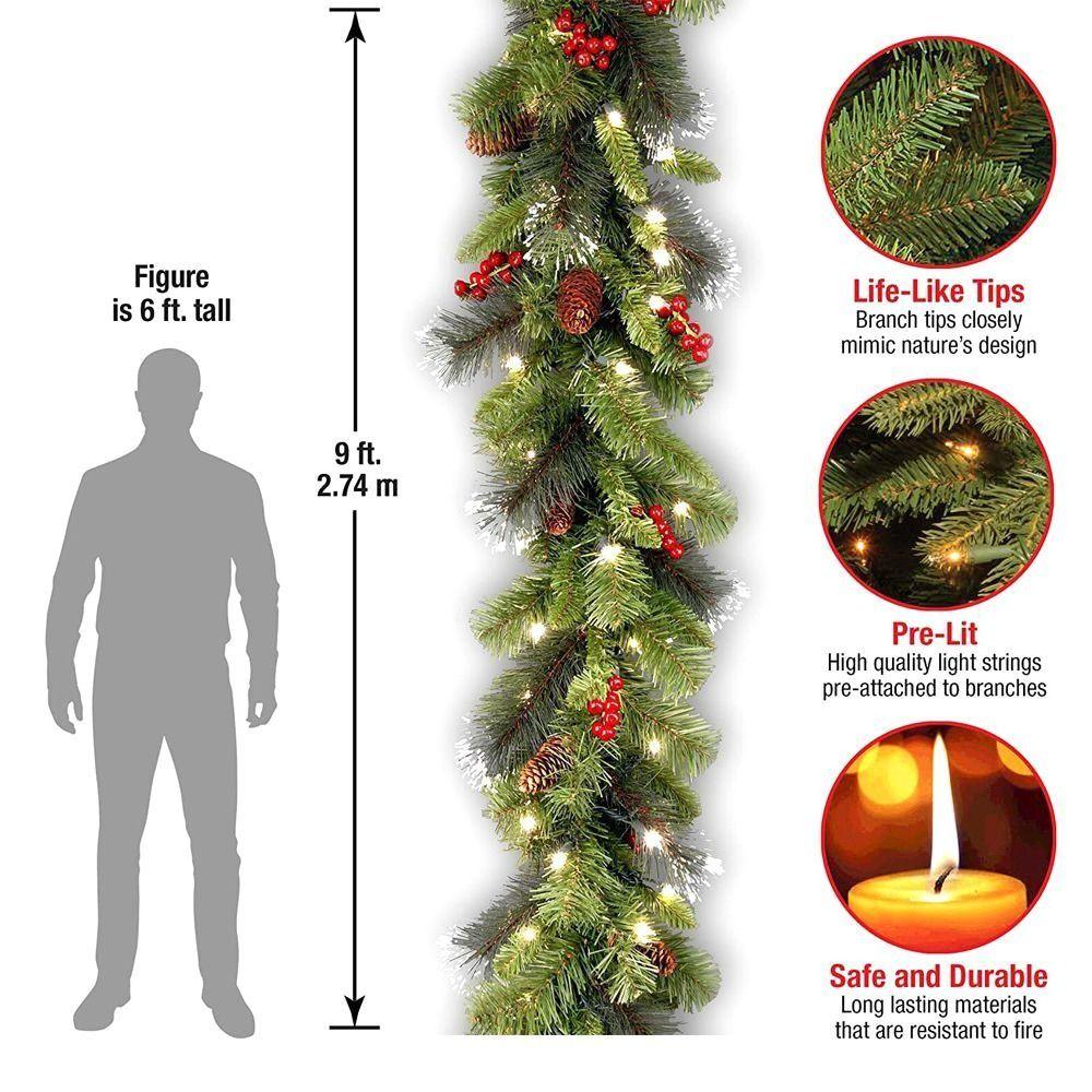 1.8M Christmas Rattan Garland Christmas Artificial Xmas Tree Rattan Banner Hanging Decoration DIY Wreath Rattan Decoration