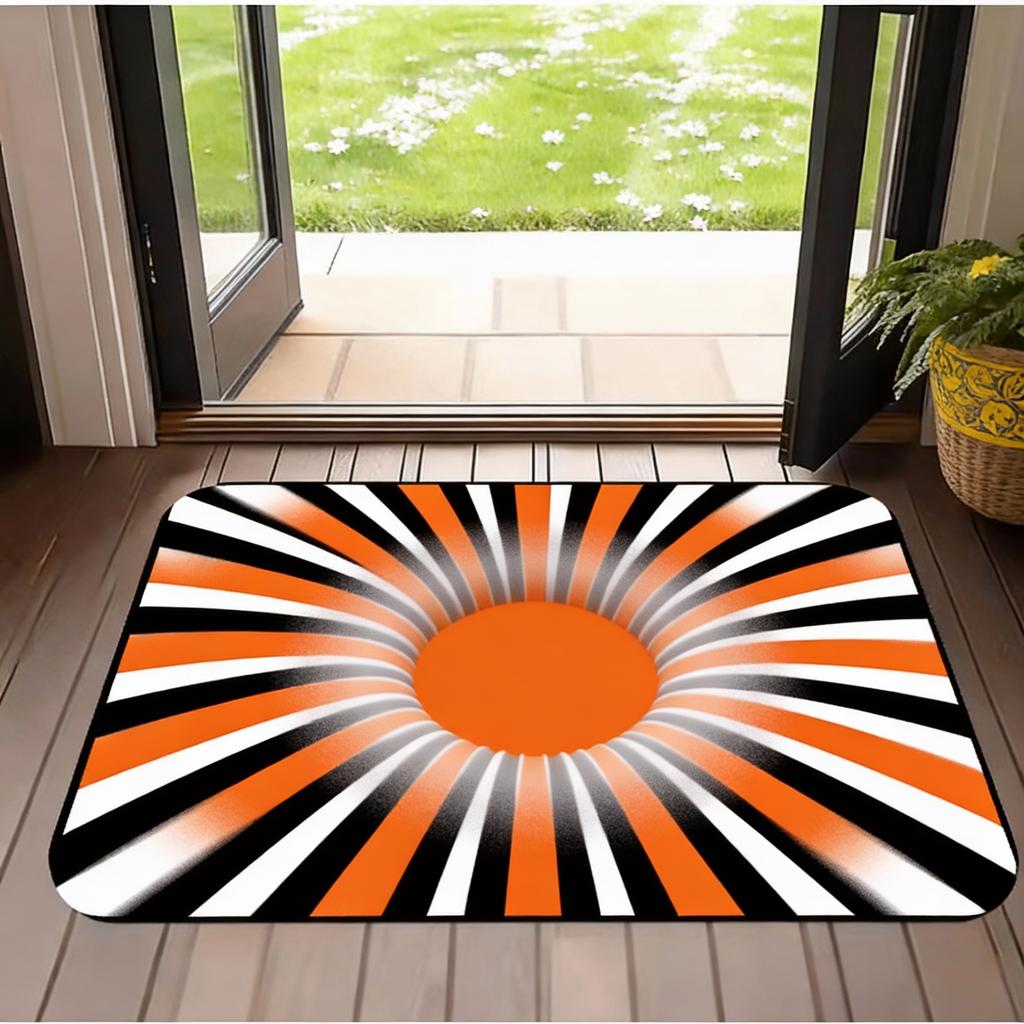 3D Illusion Black Hole Design Floor Mat - Unique and eye-catching entrance decoration, perfect for adding fun to your home decor