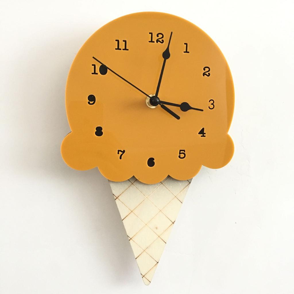 Nordic Ice Cream Wall Clocks Cartoon Mute Watch Wall Home Decor Kids Room Wall Decoration Ornament Baby Room AVE