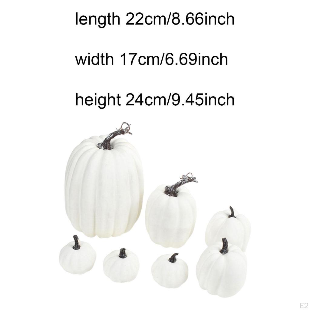 7 Pieces Faux Pumpkins Decorations Decor Crafts Artificial Ornaments for Seasonal Fireplace