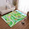 Colorful Kids Playroom Carpet with Roads, Houses, and Scenic Design Suitable for Use As an Anti-slip for Living Room Bedroom Sofas