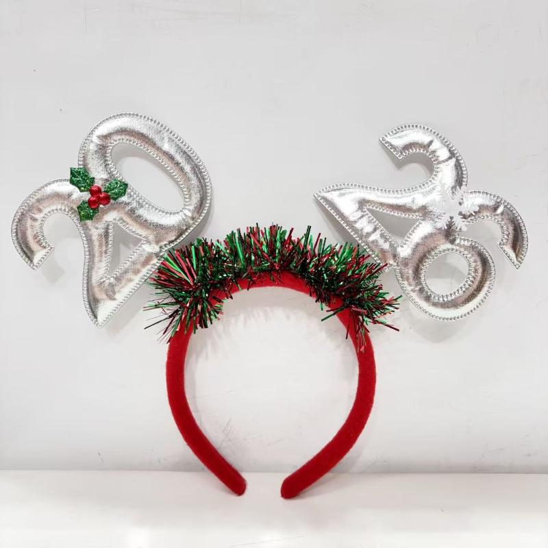 

2026 New Year Eve Celebration Hairband Glittering Headpiece For Adult Children Party Gathering Night Event Headpiece Decor Gifts срібний