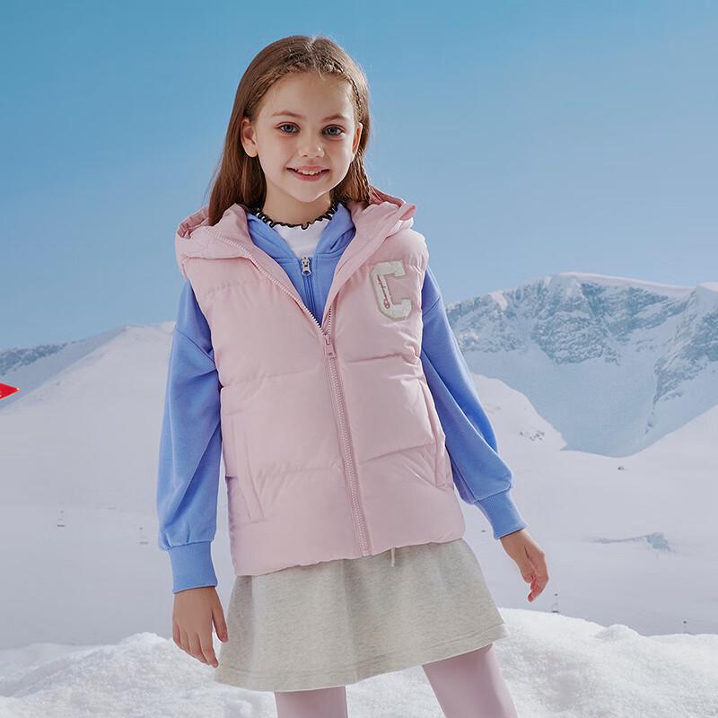 Champion Kids Unisex White Duck Down Puffer Vest S