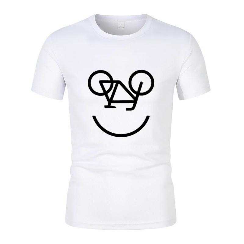 Summer New Interesting Bicycle Reverse Letters Print Men'S T -Shirt Fashion Casual Jogging Mesh Air Permeability Short Sleeves