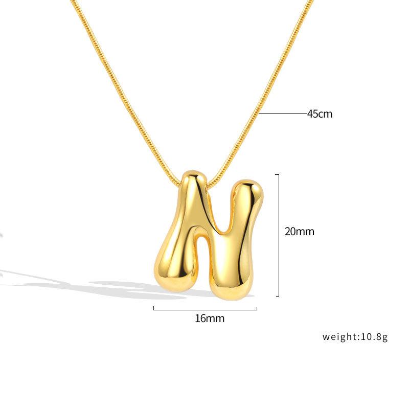 VENTFILLE 925 Sterling Silver 26 Letters Necklace For Women Gift Smooth Cute Balloon Jewelry Accessories Dropshipping Wholesale