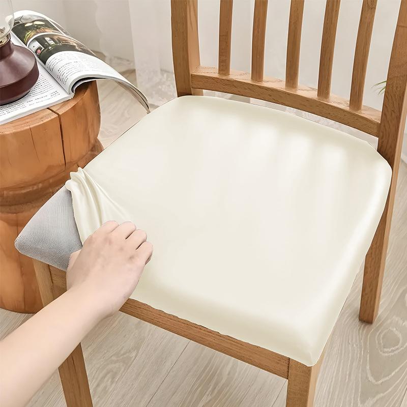 1PCS Waterproof PU Leather Removable Solid Color Computer Chair Seat Cushion Covers For Office Chair Seat Covers Home Office
