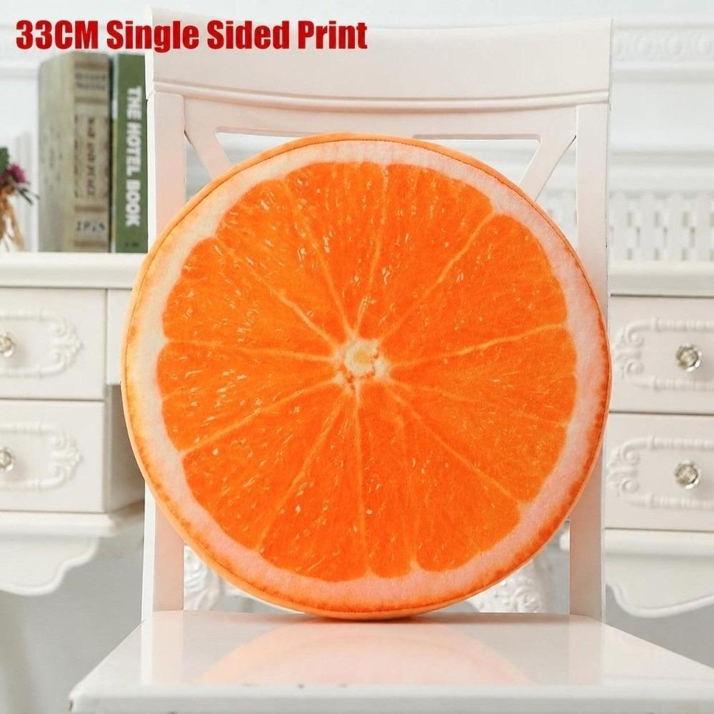 Fruit Slice Print Seat Cushion Round Throw Pillow Creative Sofa Cushion Bedroom Use