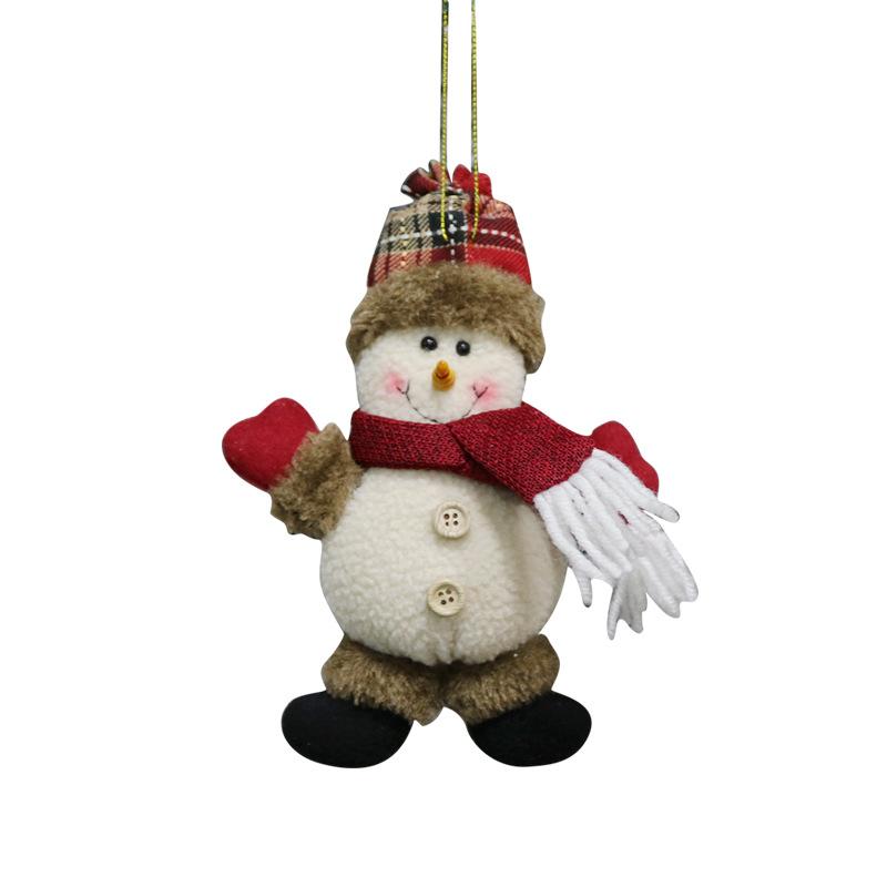 Christmas Decorations Old Man Snowman Elk Gift Small Pendant Plush Doll Tree Supplies