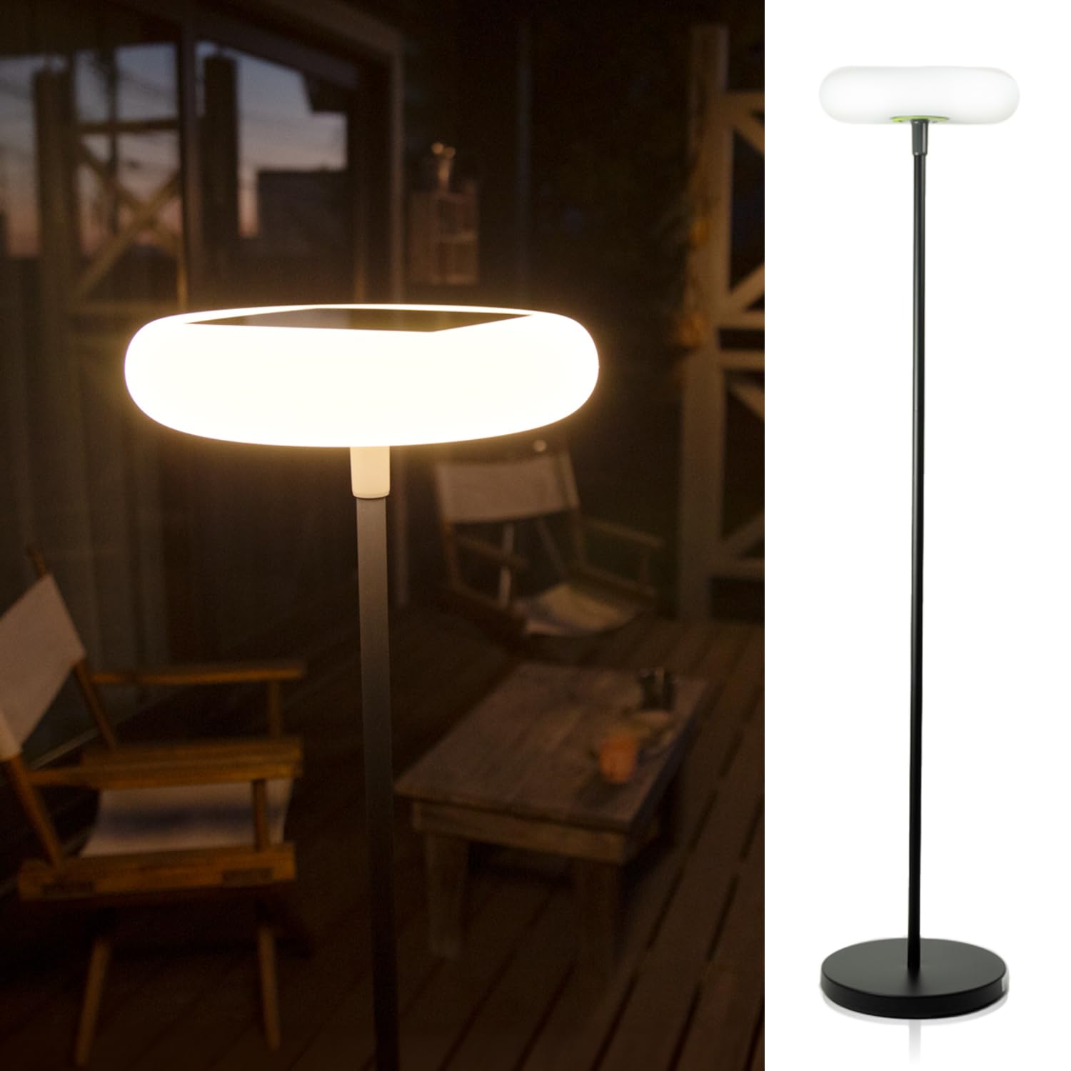 

HAPPYJOINT Pops Solar Stand Light, 500lm, 174cm Tall, Outdoor, Waterproof, USB Charging, Adjustable Height, Dimmable