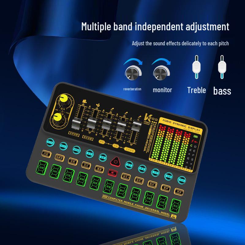 SK500 Multi-function Digital Mixer & Sound Card: Bilingual (Chinese & English) for Cross-Border E-commerce and Live Broadcasting.