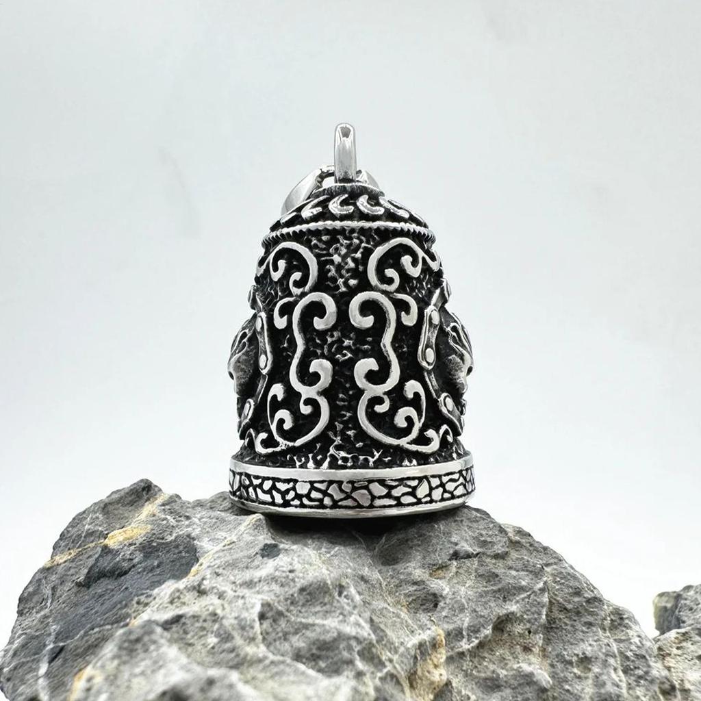 Biker Bells for Motorcycles Metal Motorcycle Skull Charm Weatherproof Motorbike Accessories Handmade Rider Key Chain Ornament