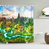Bathroom Shower Curtain 3D Nature Forest Landscape Print Polyester Waterproof Curtain Home Decoration Curtain with Hook 180x200