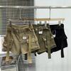Damen Sommer-Arbeitskleidungs-Stil Jeansshorts mit Taschen: Stretch, Schmal geschnitten, Hoher Bund