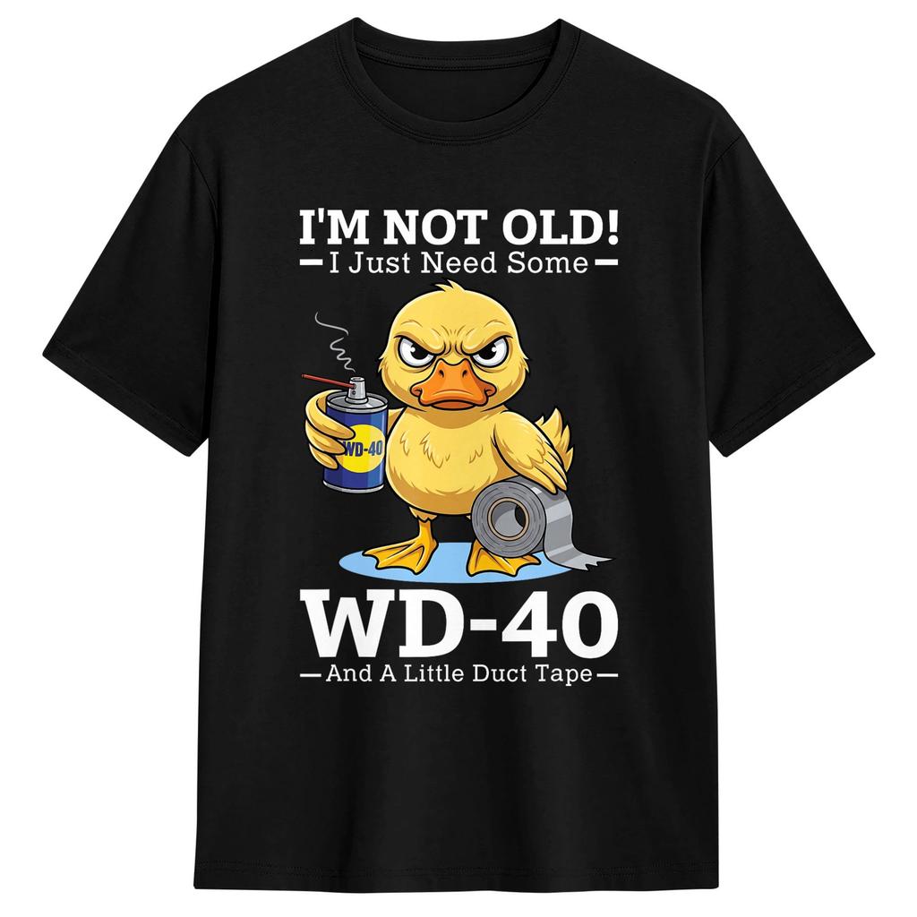 T-shirt Vintage Été Je Ne Suis Pas Vieux J'ai Juste Besoin de WD-40 Un Peu de Duct Tape T-shirts Loisirs 100% Coton Idée Cadeau