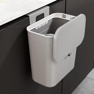 Hanging Trash Can with Lid No Drill Space Saving Kitchen Garbage Bin Under Cabinet/Sink Trash Container, Easy Mount Bathroom