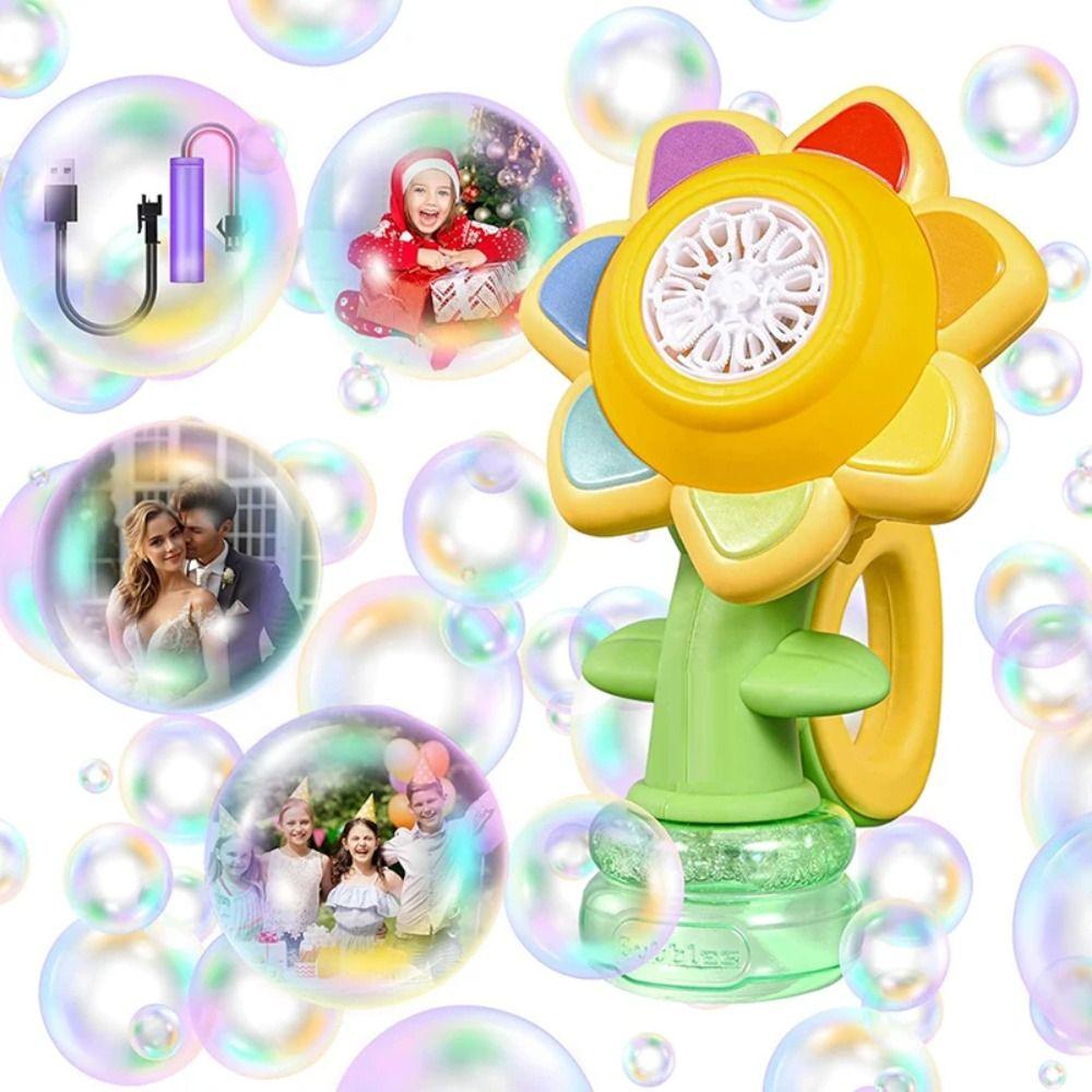 Fun Swing Dance Sunflower Bubble Machine with Light Flower Bubble Machine  Kids Toddlers