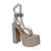 No Doubt Womens/Ladies Reptile Print Leather Platform Block Sandals